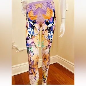 JUST CAVALLI Mixed-Print Leggings SIZE 42